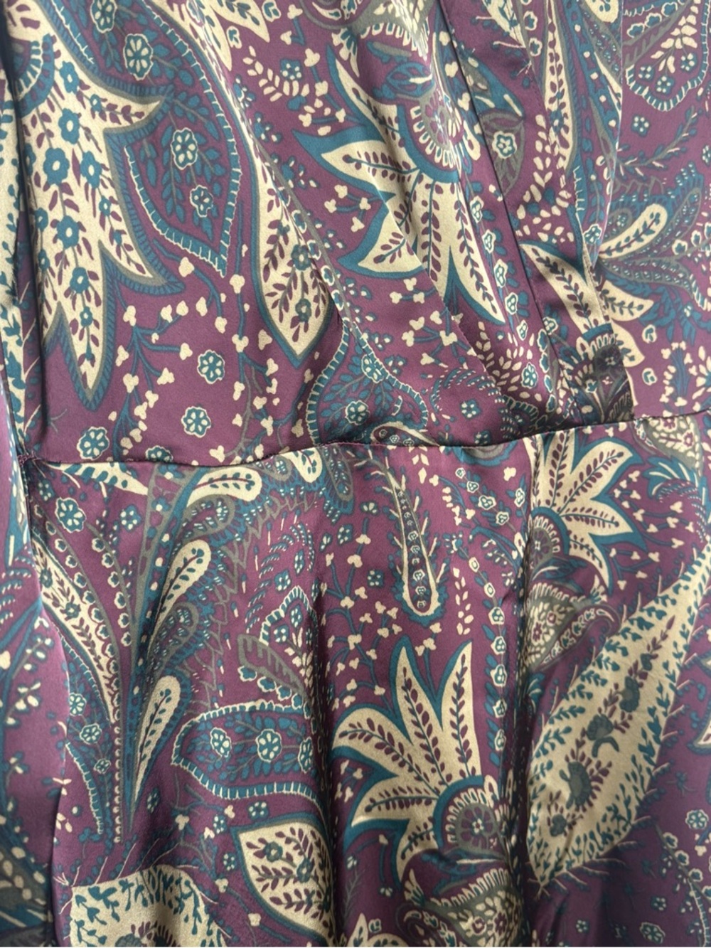 Lauren Ralph Lauren Paisley Charmeuse Midi Dres - Picture 9 of 14